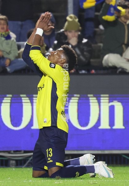 Union's Kevin Rodriguez celebrates after scoring during a soccer match between Royale Union Saint-Gilloise and Cercle Brugge, Sunday 25 October 2026 in Brussels, on day 9 of the 2026-2027 'Jupiler Pro League' first division of the Belgian championship