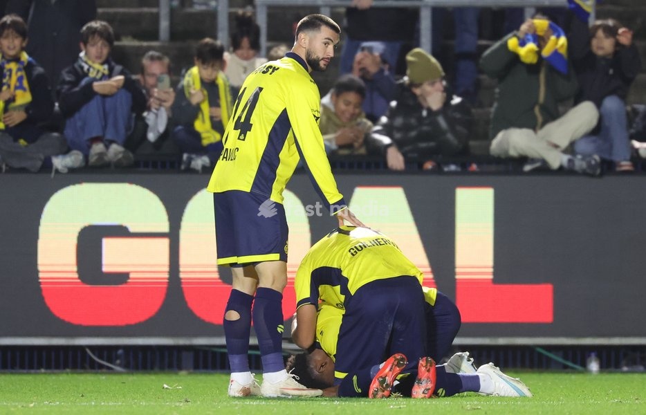 Union's Kevin Rodriguez celebrates after scoring during a soccer match between Royale Union Saint-Gilloise and Cercle Brugge, Sunday 25 October 2026 in Brussels, on day 9 of the 2026-2027 'Jupiler Pro League' first division of the Belgian championship