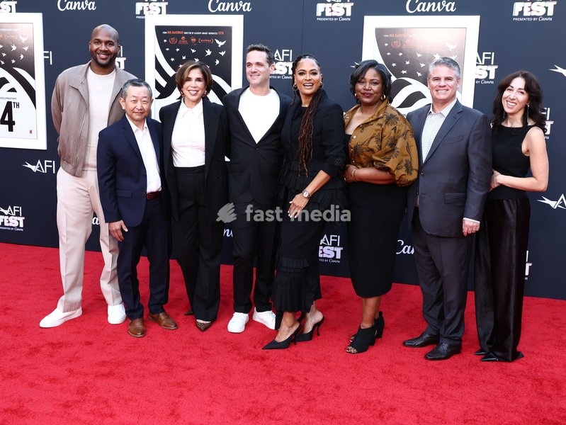 Van Lathan, Robert Chang, Yasmin Cader, Spencer Averick, Ava DuVernay, Tammy Thomas Garnes, Adam Del Deo and Alysia Russo at the 2026 AFI (American Film Institute) Fest Presented By Canva - Special Screening Of Netflix's '14th' held at TCL Chinese Theatre IMAX at Ovation Hollywood on October 25,…