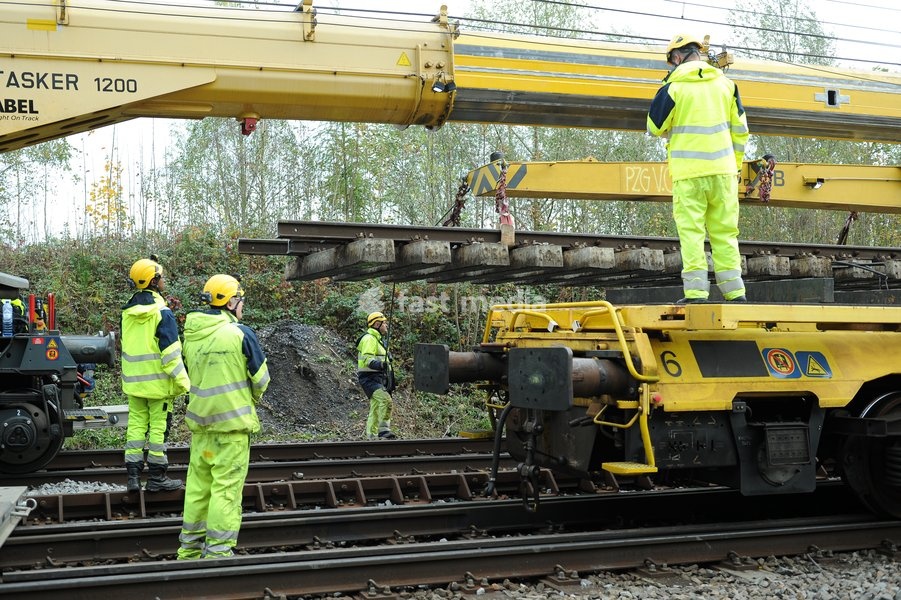 Illustration picture shows a tour of the Infrabel construction site where two switches are being installed as part of the RER project between Ottignies and Brussels, on Monday 26 October 2026