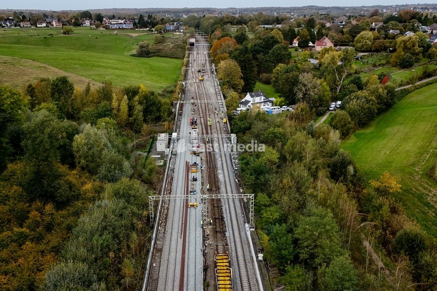 Illustration picture shows a tour of the Infrabel construction site where two switches are being installed as part of the RER project between Ottignies and Brussels, on Monday 26 October 2026