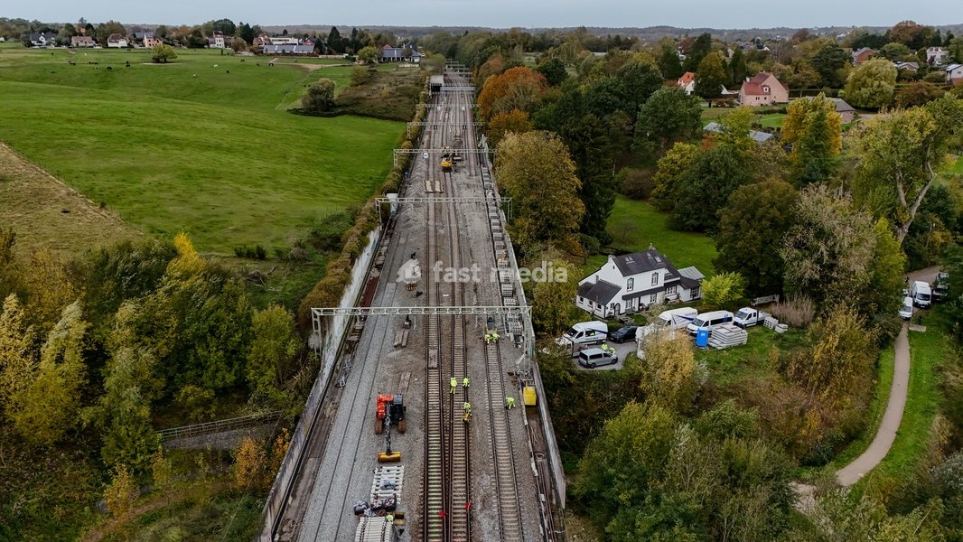 Illustration picture shows a tour of the Infrabel construction site where two switches are being installed as part of the RER project between Ottignies and Brussels, on Monday 26 October 2026