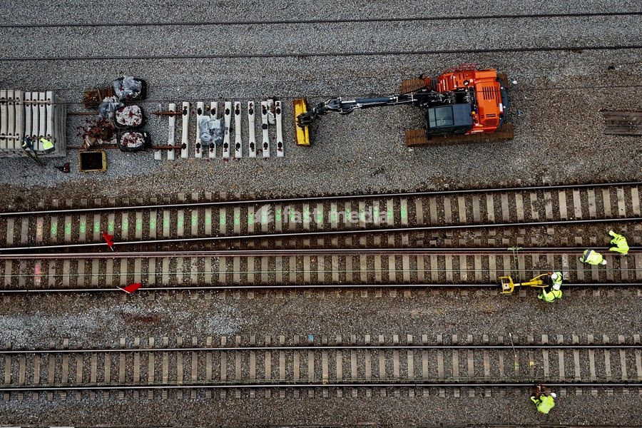 Illustration picture shows a tour of the Infrabel construction site where two switches are being installed as part of the RER project between Ottignies and Brussels, on Monday 26 October 2026