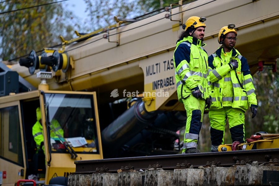 Illustration picture shows a tour of the Infrabel construction site where two switches are being installed as part of the RER project between Ottignies and Brussels, on Monday 26 October 2026