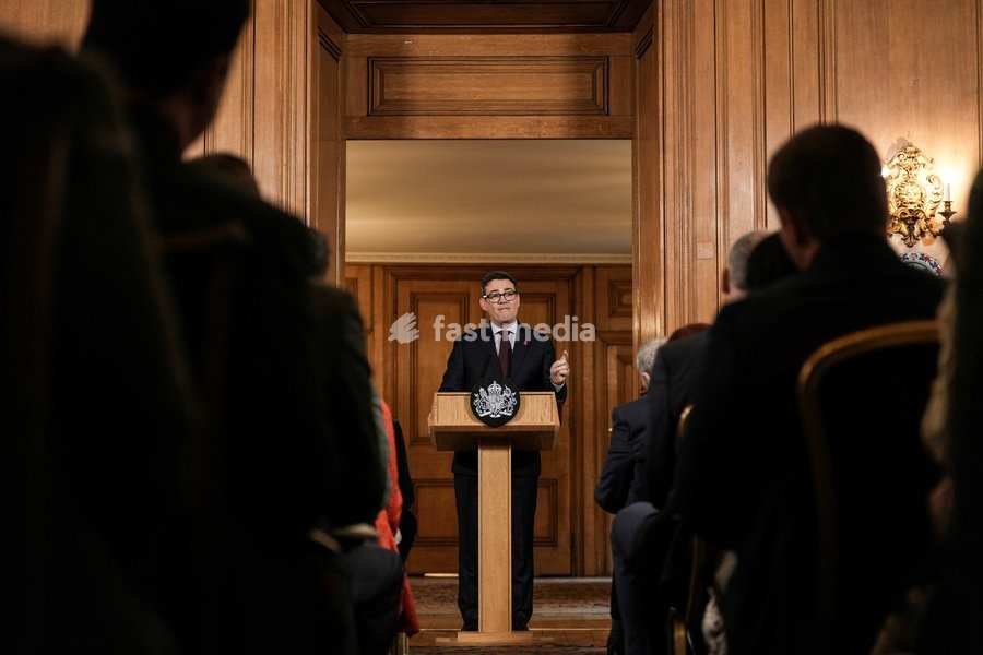 Britain's Prime Minister Andy Burnham speaks as he hosts a "Rough Sleeping Summit" in Downing Street in central London on October 26, 2026, to push for further action to support people to get off the streets for good