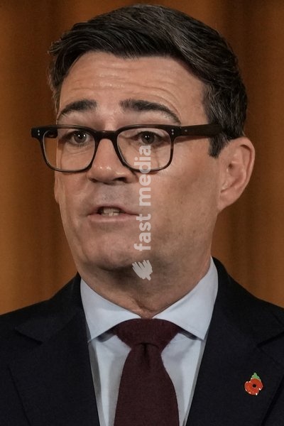 Britain's Prime Minister Andy Burnham speaks as he hosts a "Rough Sleeping Summit" in Downing Street in central London on October 26, 2026, to push for further action to support people to get off the streets for good