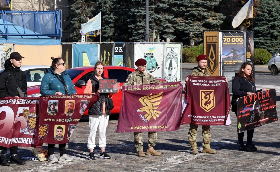 Activists participate in the “Don’t Stay Silent! Captivity Kills!” rally in support of Ukrainian prisoners of war and MIAs, Kharkiv, Ukraine, October 25, 2026