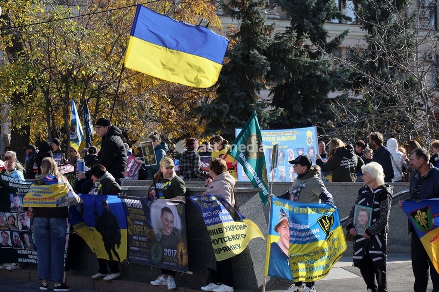 Activists participate in the “Don’t Stay Silent! Captivity Kills!” rally in support of Ukrainian prisoners of war and MIAs, Kharkiv, Ukraine, October 25, 2026