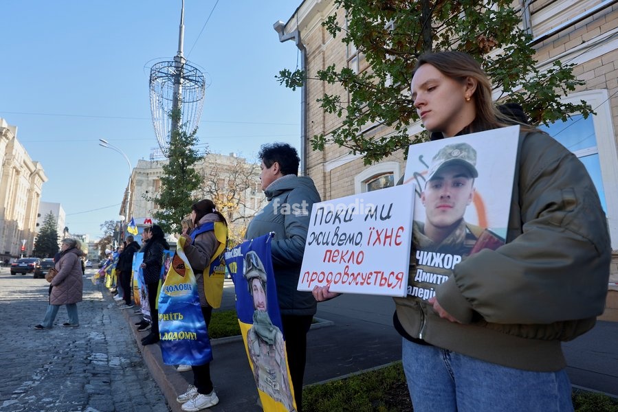 Activists participate in the “Don’t Stay Silent! Captivity Kills!” rally in support of Ukrainian prisoners of war and MIAs, Kharkiv, Ukraine, October 25, 2026