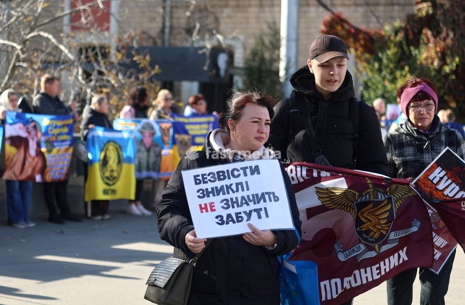 Activists participate in the “Don’t Stay Silent! Captivity Kills!” rally in support of Ukrainian prisoners of war and MIAs, Kharkiv, Ukraine, October 25, 2026