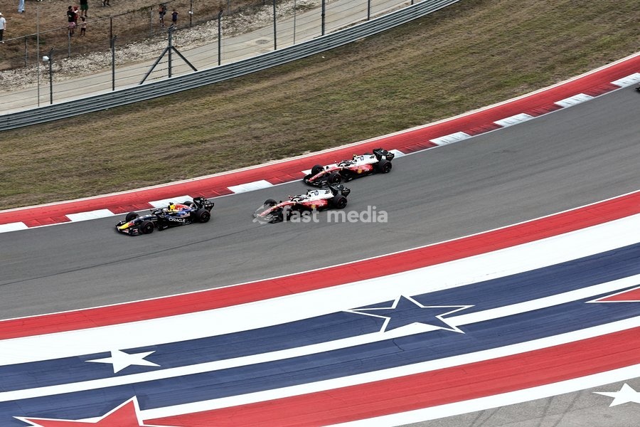 AUSTIN, UNITED STATES - OCTOBER 25: Charles Leclerc of Monaco driving the (16) Scuderia Ferrari HP Ferrari SF-26 on track during the race of the Formula 1 MSC Cruises United States Grand Prix 2026 at Circuit of the Americas on October 25, 2026 in Austin, United States