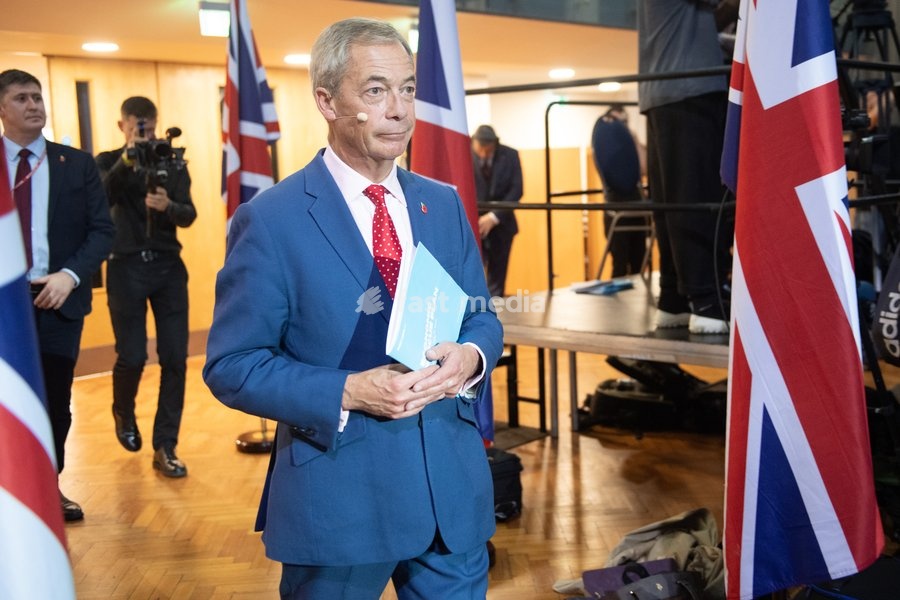 Nigel Farage - Reform UK Leader at Reform UK's Economic Rescue Plan Press Conference at The Lindley Hall, London, England, UK on Monday 26 October, 2026