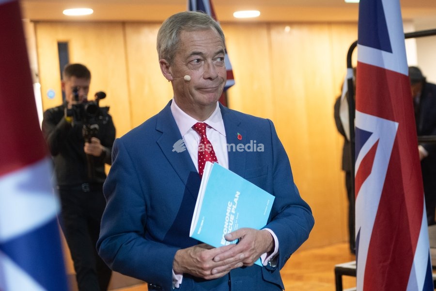 Nigel Farage - Reform UK Leader at Reform UK's Economic Rescue Plan Press Conference at The Lindley Hall, London, England, UK on Monday 26 October, 2026