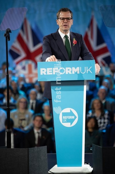 Robert Jenrick - Reform UK Chancellor speaks at Reform UK's Economic Rescue Plan Press Conference at The Lindley Hall, London, England, UK on Monday 26 October, 2026