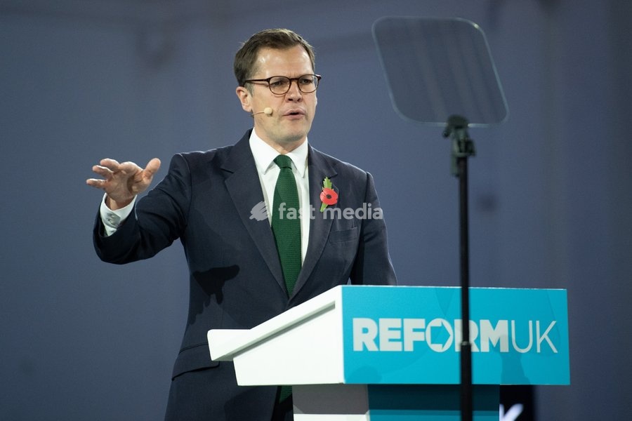Robert Jenrick - Reform UK Chancellor speaks at Reform UK's Economic Rescue Plan Press Conference at The Lindley Hall, London, England, UK on Monday 26 October, 2026