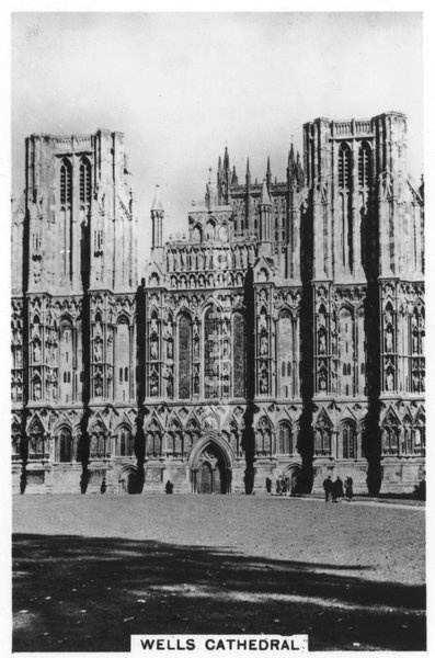 Wells Cathedral, Wells, Somerset, England, 1936. Sights of Britain, second series of 48 cigarette cards, issued with Senior Service, Junior Member, and Illingworth cigarettes