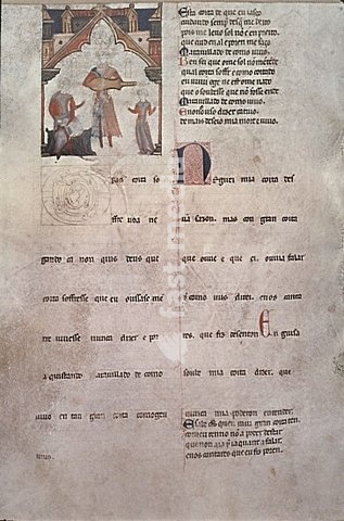 PAGINA DEL CANCIONERO D'AJUDA - PERGAMINO FECHADO ALREDEDOR DE 1280