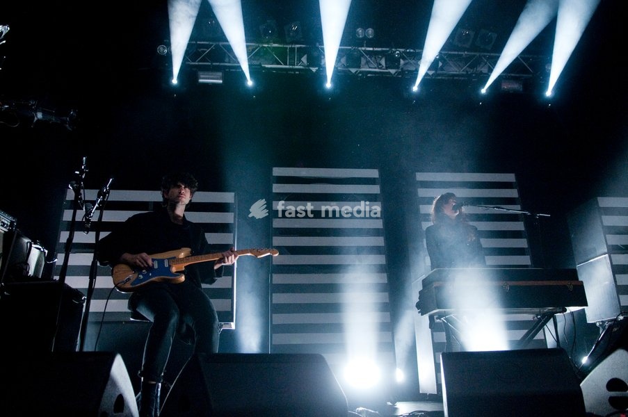 Beach House performing live at HMV Ritz, Manchester, England on 31st October 2012. Alex Scally - guitar and Victoria Legrand - Singer / Keyboards