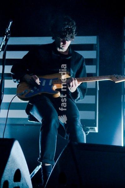 Beach House performing live at HMV Ritz, Manchester, England on 31st October 2012. Alex Scally - guitar