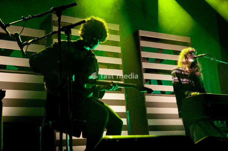 Beach House performing live at HMV Ritz, Manchester, England on 31st October 2012. Alex Scally - guitar and Victoria Legrand - Singer / Keyboards