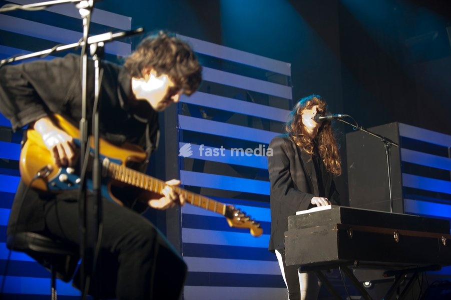 Beach House performing live at HMV Ritz, Manchester, England on 31st October 2012. Alex Scally - guitar and Victoria Legrand - Singer / Keyboards