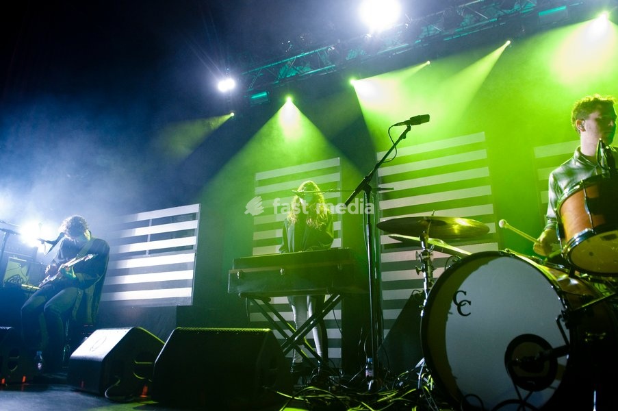 Beach House performing live at HMV Ritz, Manchester, England on 31st October 2012. Alex Scally - guitar, Victoria Legrand - Singer / Keyboards and Daniel Franz - drums