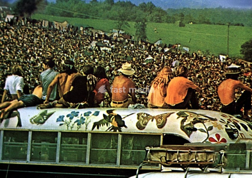 Woodstock, 1960er, 1960s, 1969, Festival, Hippies, Musik, Woodstock, Woodstock - Three Days Of Love And Music, Zuschauer, spectators, Woodstock, 1960er, 1960s, 1969, Festival, Hippies, Musik, Woodstock, Woodstock - Three Days Of Love And Music, Zuschauer, spectators, Festivalbesucher in Woodstock,…