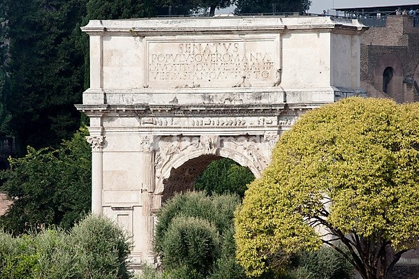 The replica of the Arch of Titus from the 19th century, eastern Forum Romanum, Roman Forum, Rome, Italy, Europe