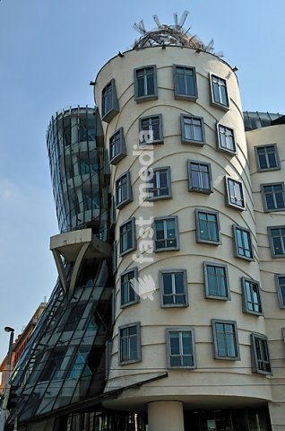 The Dancing House, Tancící dum or Ginger and Fred, Prague, Bohemia, Czech Republic, Europe, PublicGround