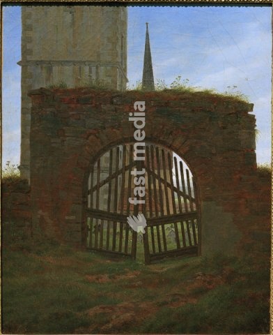 Friedrich, Caspar David 1774–1841. "The cemetery gate", c. 1825/30. Oil on canvas, 31 × 25cm. Bremen, Kunsthalle