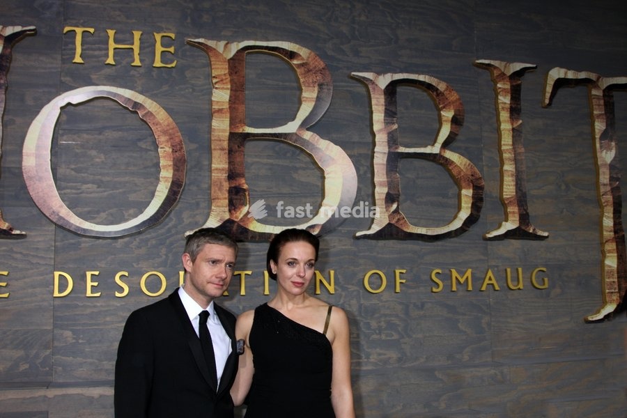 Martin Freeman, Amanda Abbington at the "The Hobbit" Premiere at Dolby Theater on December 2, 2013 in Los Angeles, CA