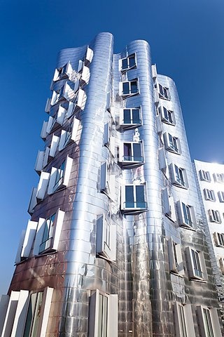 Neuer Zollhof, Gehry Buildings, Media Harbour, Düsseldorf, North Rhine-Westphalia, Germany