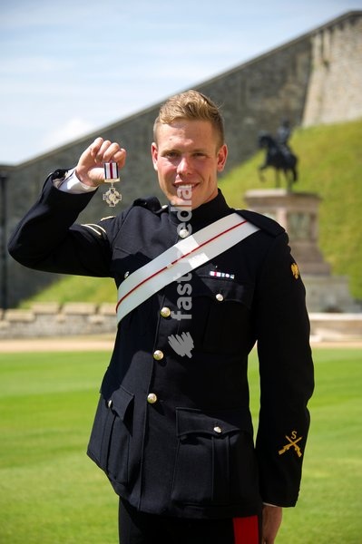 Lance Corporal of Horse Simon Moloney, The Blues and Royals (Royal Horse Guards & 1st Dragoons), received the Conspicuous Gallantry Cross at an Investiture Ceremony at Windsor Castle, Berkshire on Friday July 18, 2014