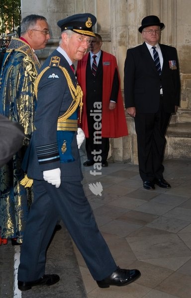 London Sep 21st Westminster Abbey The Prince of Wales, Patron, Battle of Britain Fighter Association, accompanied by The Duchess of Cornwall, attends the Battle of Britain Service of Thanksgiving and Rededication, Westminster Abbey