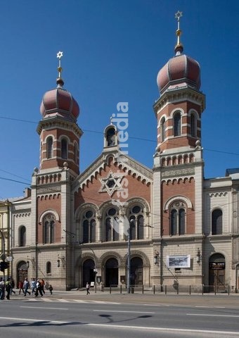 Plzen (German: Pilsen), Czech Republic, Great Synagogue (completed in 1893 architect: Emanuel Klotz). Exterior view. Photo, 2009