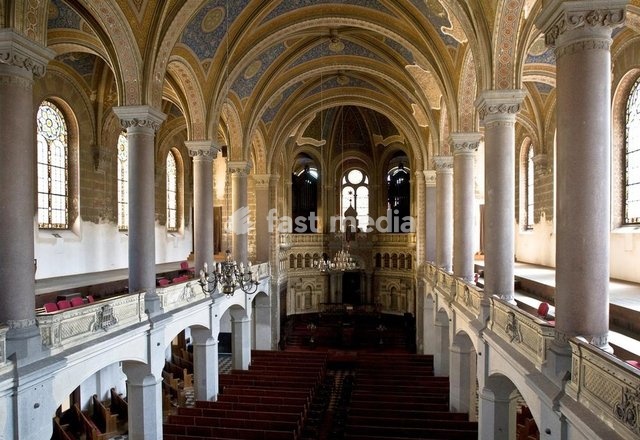 Plzen (German: Pilsen), Czech Republic, Great Synagogue (completed in 1893; architect: Emanuel Klotz). Interior view. Photo, 2009