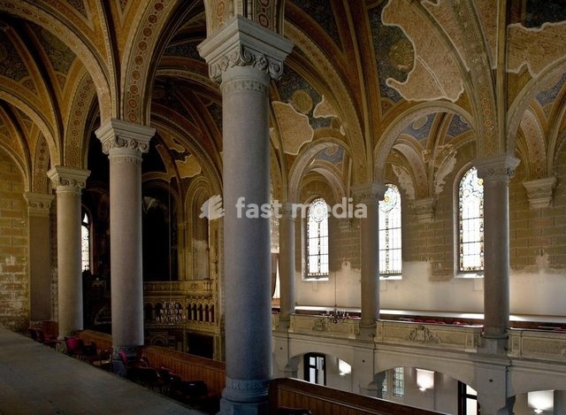 Plzen (German: Pilsen), Czech Republic, Great Synagogue (completed in 1893; architect: Emanuel Klotz). Interior view. Photo, 2009