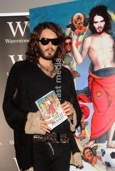 Russell Brand launches his new book ?Articles of Faith? (published by HarperCollins), and talks with David Baddiel about ? A season spent in worship of the beautiful game?, at The Prince Charles Cinema in London. Date: 22.10.2008