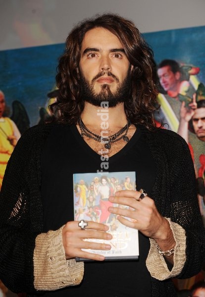 Russell Brand launches his new book ?Articles of Faith? (published by HarperCollins), and talks with David Baddiel about ? A season spent in worship of the beautiful game?, at The Prince Charles Cinema in London. Date: 22.10.2008