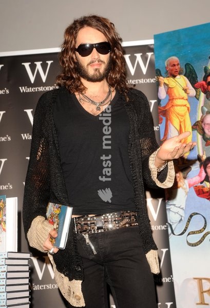 Russell Brand launches his new book ?Articles of Faith? (published by HarperCollins), and talks with David Baddiel about ? A season spent in worship of the beautiful game?, at The Prince Charles Cinema in London. Date: 22.10.2008