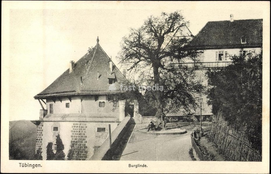 Tübingen am Neckar, Blick zur Burglinde, Häuser