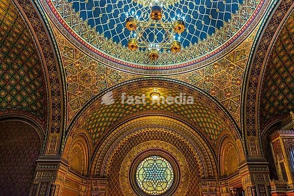 Spanish Synagogue, interior shot, Josefov, Jewish Quarter, Prague, Bohemia, Czech Republic