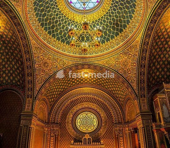 Spanish Synagogue, interior shot, Josefov, Jewish Quarter, Prague, Bohemia, Czech Republic