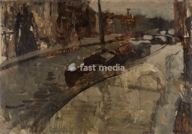 Breitner, George Hendrik 1857–1923. Canal in Amsterdam, ca. 1880–1923. Oil on canvas, 100 × 70 cm. Inv. Nr. SK-A–3543 Amsterdam, Rijksmuseum