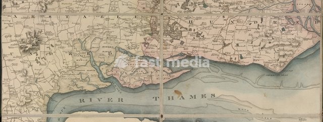Essex, Map of the county of Essex. [detail showing the Thames Estuary]. Originally published / produced in 1823. 1823. Maps. C. 23. b. 6, London, British Library