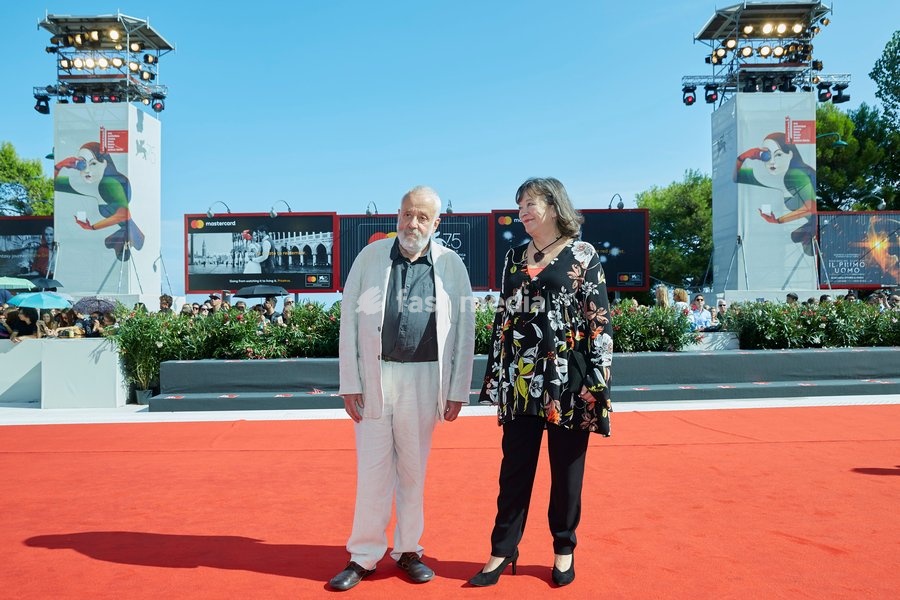 Director Mike Leigh and Marion Bailey walk the red carpet ahead of the 'Peterloo' screening during the 75th Venice Film Festival at Sala Grande on September 1, 2018 in Venice, Italy. (0)