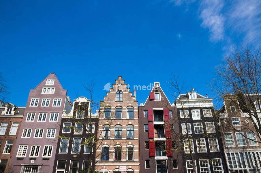 Gabled houses on the Leidsegracht canal, Amsterdam, Netherlands, Europe