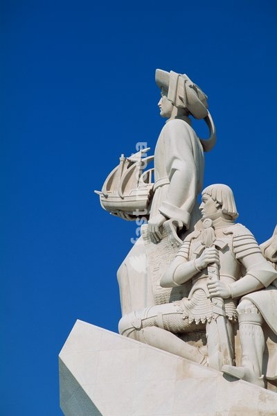Detail of the Monument to the Discoveries (Padrao dos Descobrimentos), at Belem, in Lisbon, Portugal, Europe