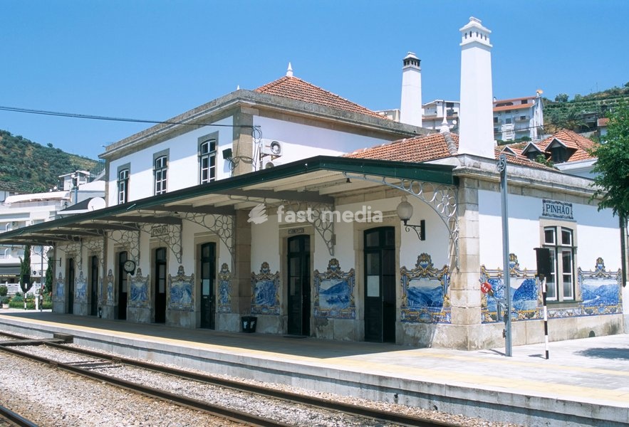 Pinhao railway station, famous for its azulejos tiles on port making, Douro region, Portugal, Europe