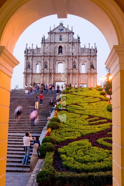 Facade of St. Paul's Cathedral, Macau, China, Asia